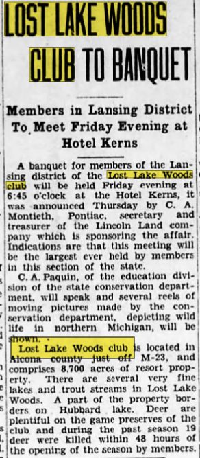 Lost Lake Woods Club - Apr 1931 Article (newer photo)